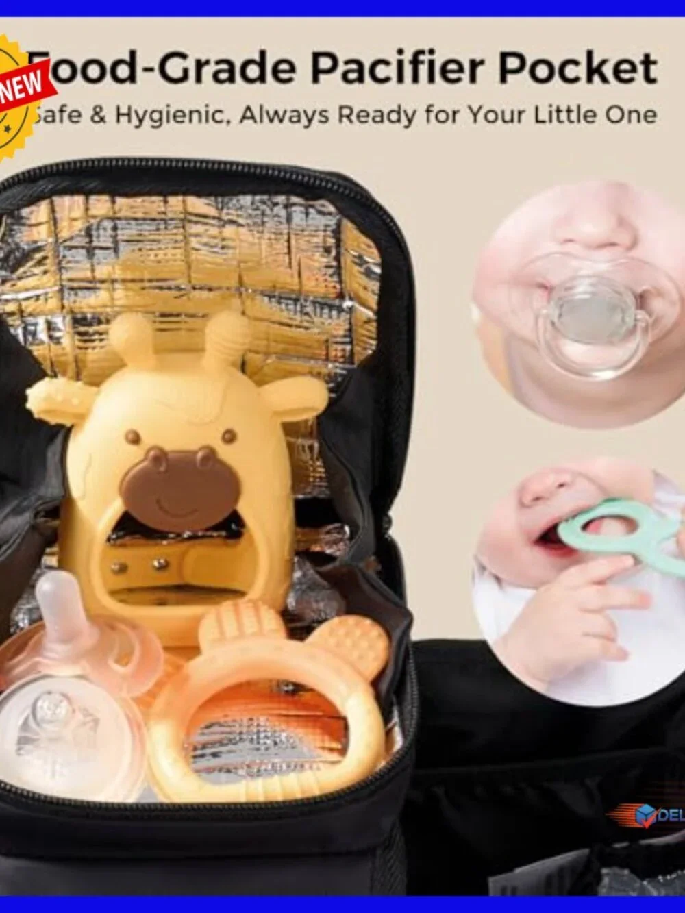 Extra Large Stroller Organizer with Insulated Cup Holders and Pacifier Pocket